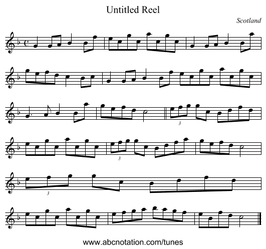 Untitled Reel - staff notation
