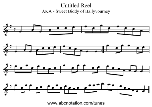 Untitled Reel - staff notation