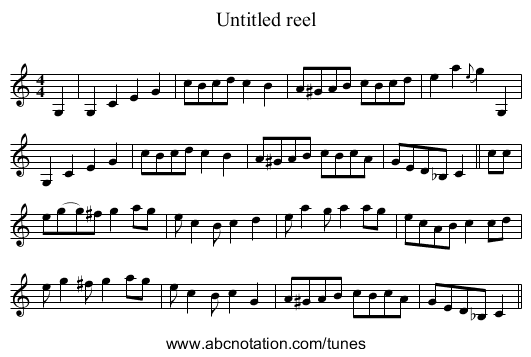 Untitled reel - staff notation