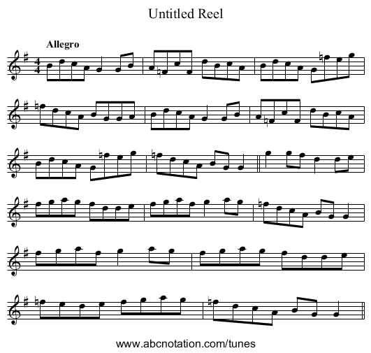 Untitled Reel - staff notation