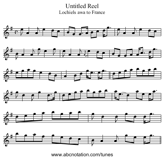 Untitled Reel - staff notation