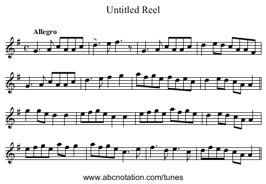 Untitled Reel - staff notation