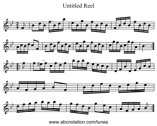Untitled Reel - staff notation