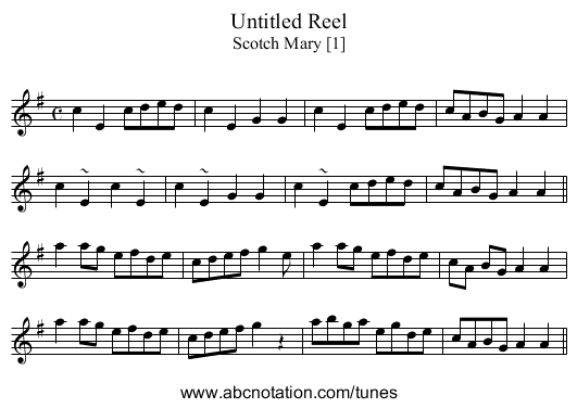 Untitled Reel - staff notation