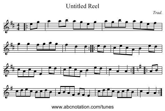 Untitled Reel - staff notation