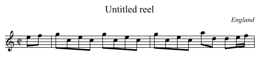Untitled reel - staff notation