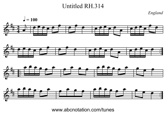 Untitled RH.314 - staff notation