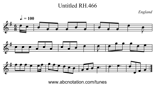 Untitled RH.466 - staff notation
