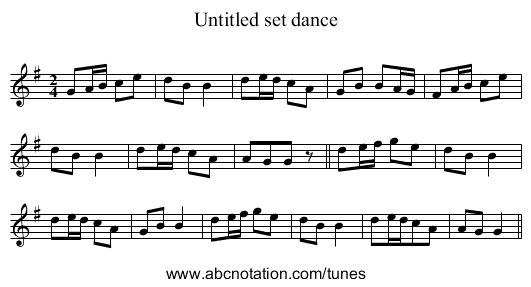 Untitled set dance - staff notation