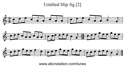 Untitled Slip Jig [2] - staff notation