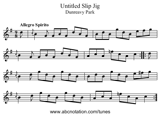 Untitled Slip Jig - staff notation