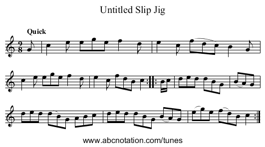 Untitled Slip Jig - staff notation