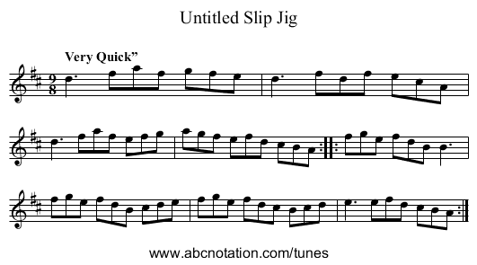 Untitled Slip Jig - staff notation