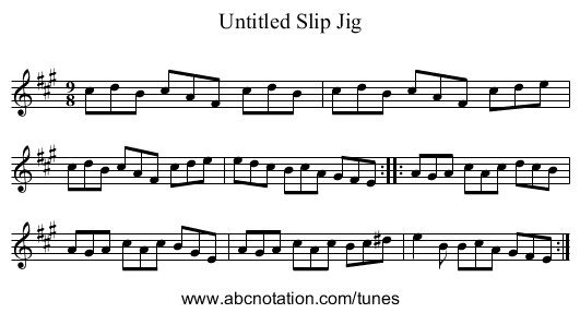 Untitled Slip Jig - staff notation