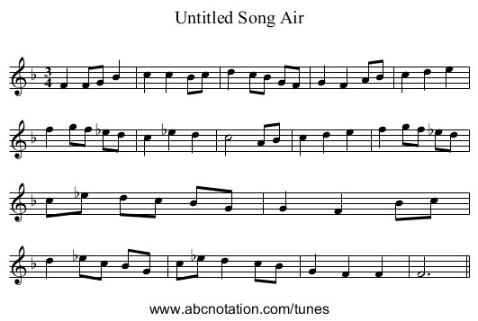 Untitled Song Air - staff notation
