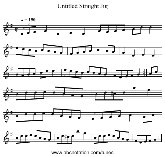 Untitled Straight Jig - staff notation