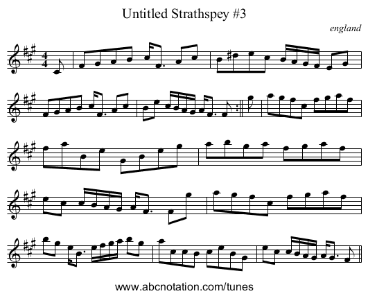 Untitled Strathspey #3 - staff notation