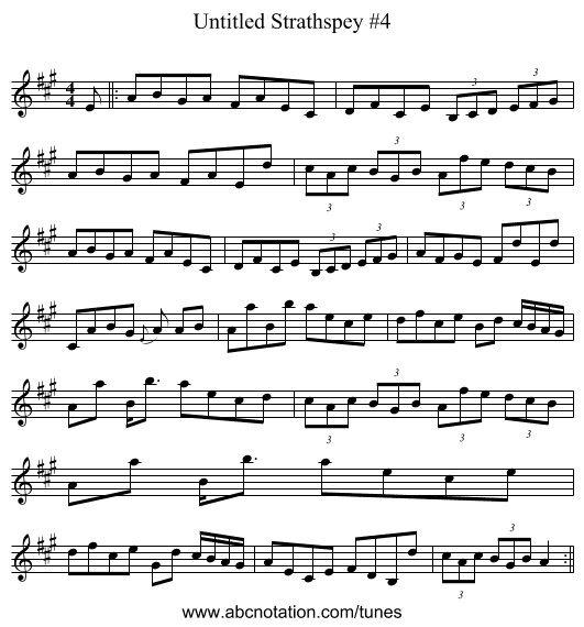 Untitled Strathspey #4 - staff notation