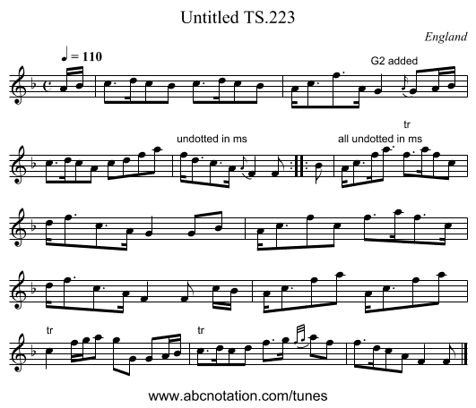 Untitled TS.223 - staff notation