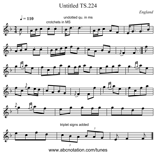 Untitled TS.224 - staff notation