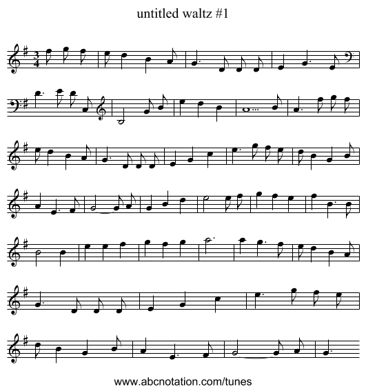 untitled waltz #1 - staff notation