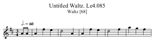 Untitled Waltz. Le4.085 - staff notation