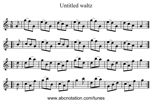 Untitled waltz - staff notation