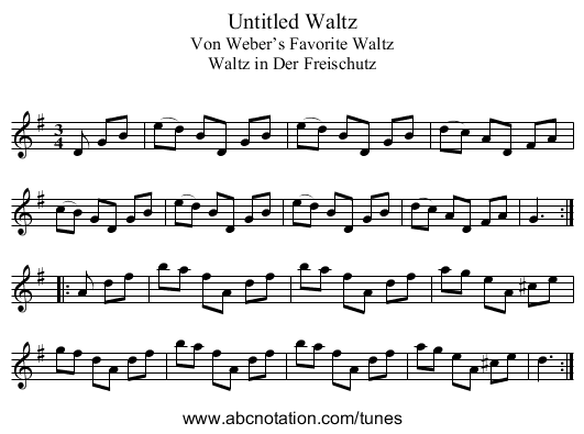 Untitled Waltz - staff notation