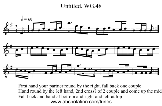 Untitled. WG.48 - staff notation