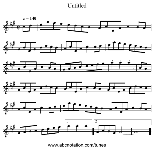 Untitled - staff notation