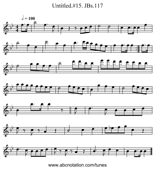 Untitled.#15. JBs.117 - staff notation