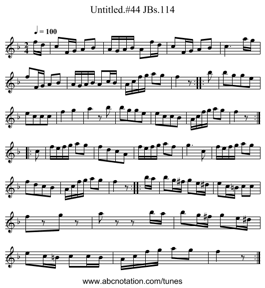 Untitled.#44 JBs.114 - staff notation
