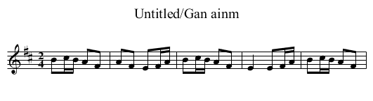 Untitled/Gan ainm - staff notation