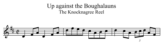 Up against the Boughalauns - staff notation