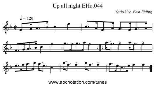 Up all night EHo.044 - staff notation