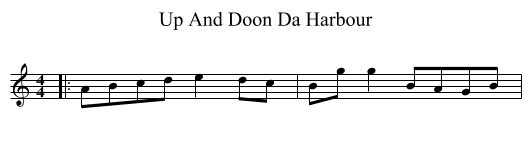 Up And Doon Da Harbour - staff notation