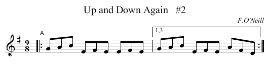 Up and Down Again   #2 - staff notation