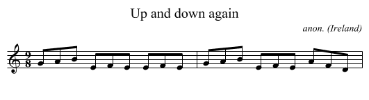 Up and down again - staff notation
