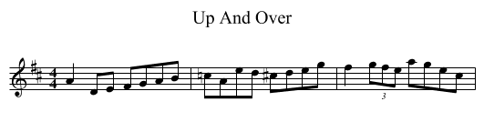 Up And Over - staff notation