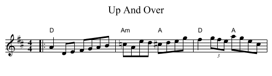 Up And Over - staff notation