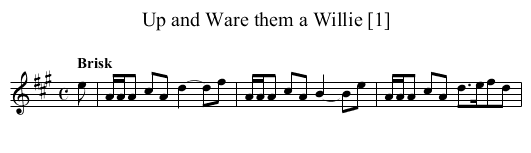 Up and Ware them a Willie [1] - staff notation