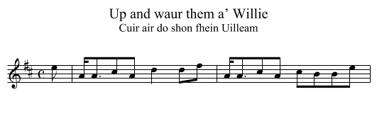 Up and waur them a’ Willie - staff notation