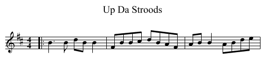 Up Da Stroods - staff notation