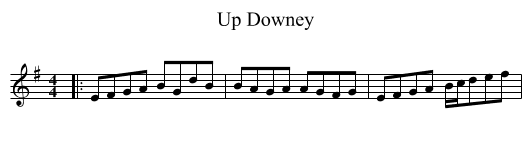 Up Downey - staff notation
