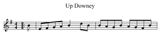 Up Downey - staff notation