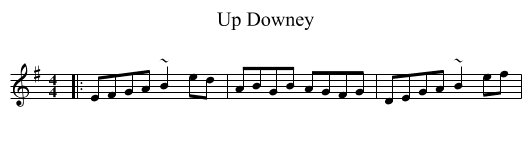 Up Downey - staff notation