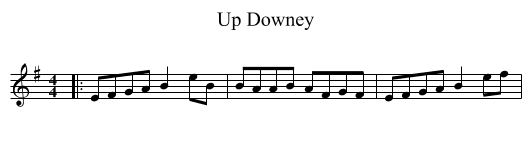 Up Downey - staff notation