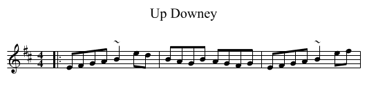Up Downey - staff notation