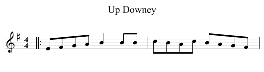 Up Downey - staff notation