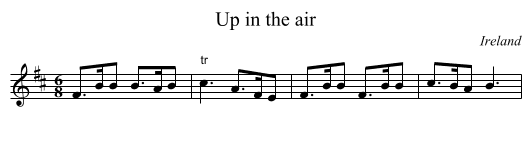 Up in the air - staff notation